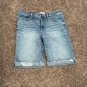 BKE Light Blue Distressed Jean Shorts